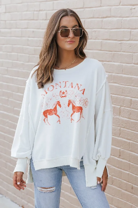 Free People Montana Graphic Camden Sweatshirt