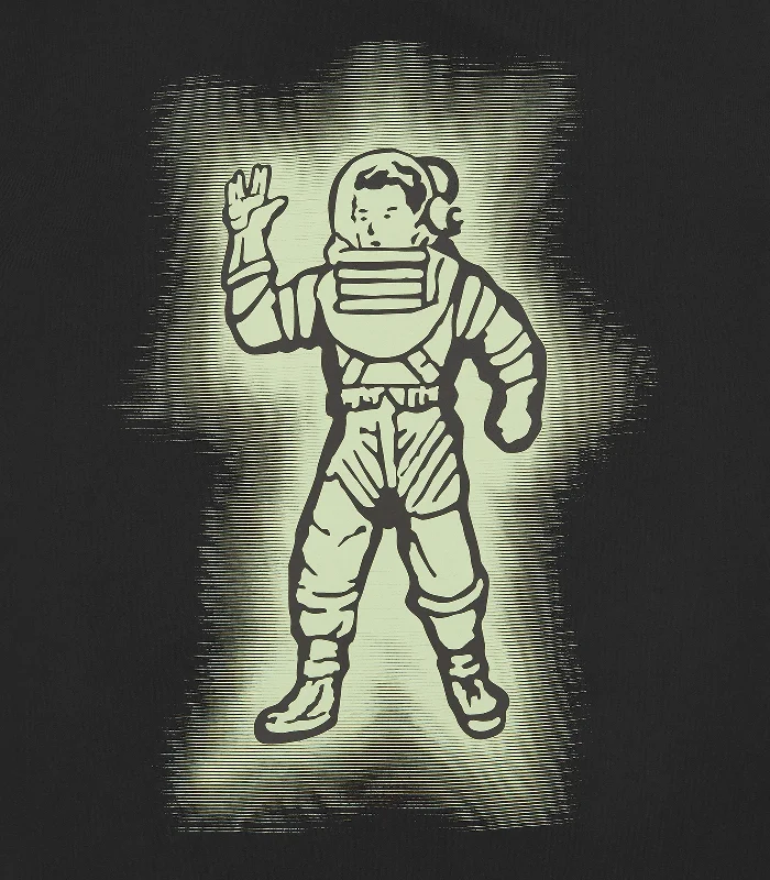 GLOW STANDING ASTRONAUT T-SHIRT - BLACK