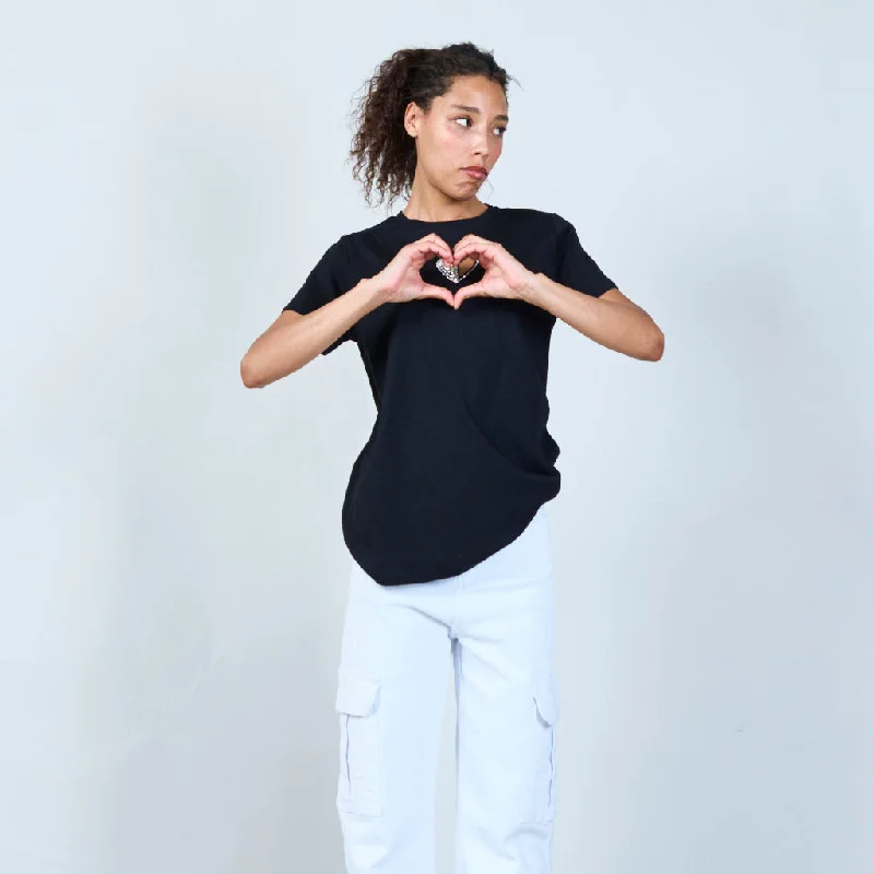 Heart cutout t-shirt wholesale