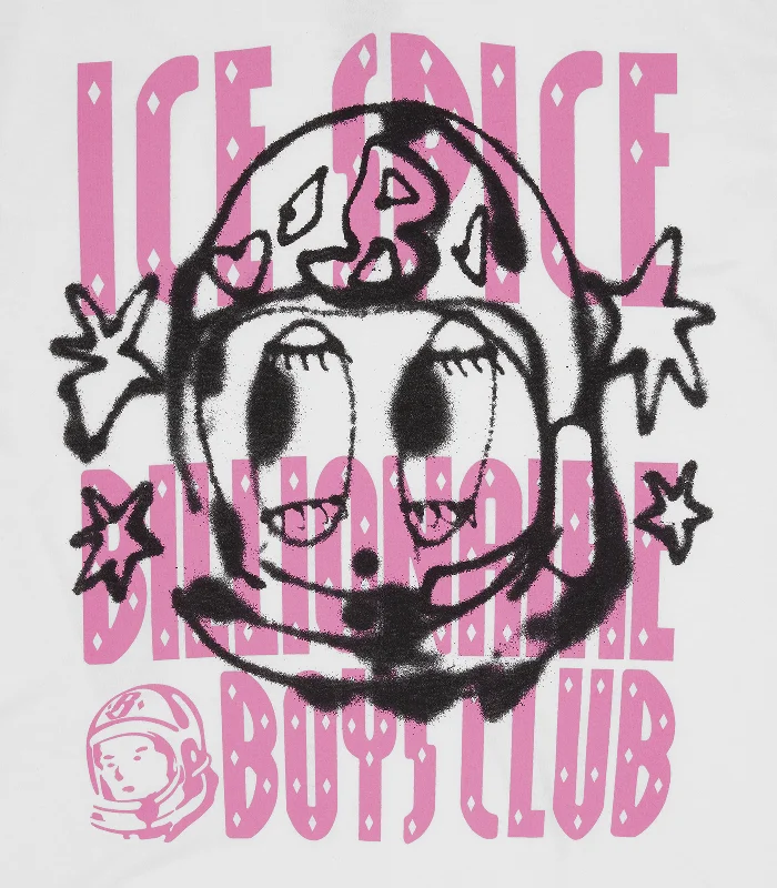 ICE SPICE X BBC GRAFFITI ICE MOON T-SHIRT - WHITE/PINK