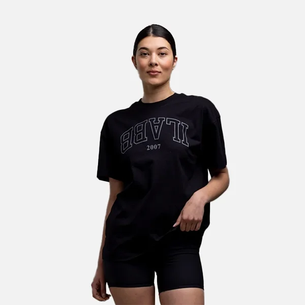 ilabb Womens Varsity Block Tee - Black