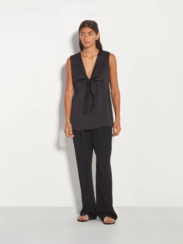 Indigo Tie Top (Luxe Crepe) Black