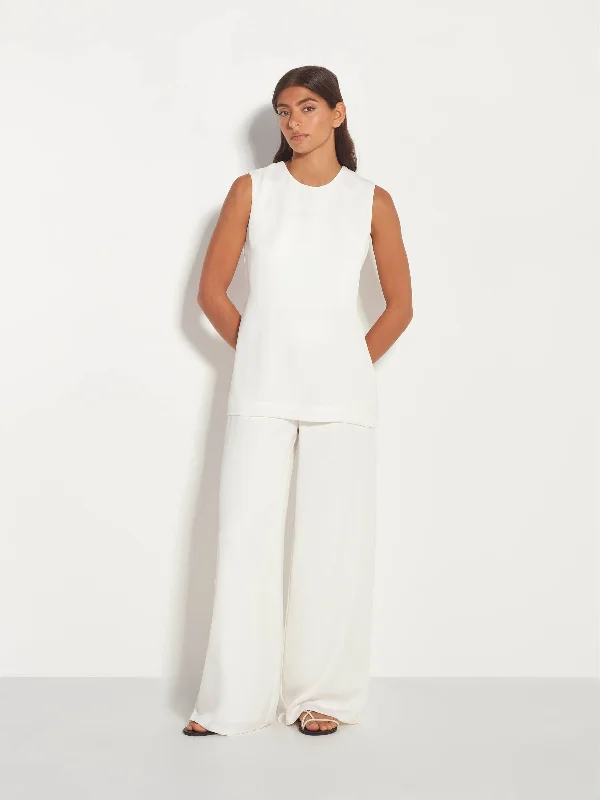 Indigo Tie Top (Luxe Crepe) White