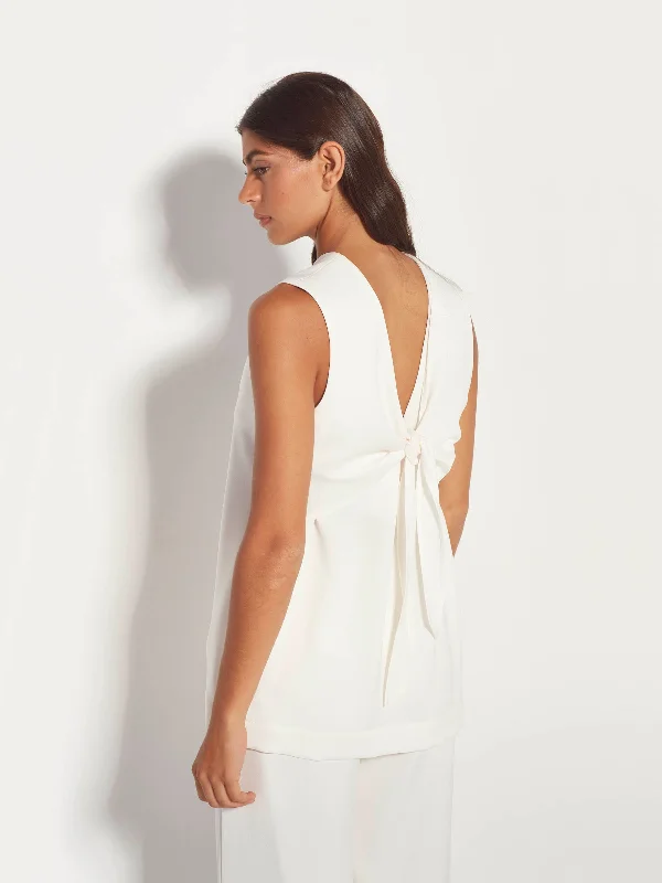 Indigo Tie Top (Luxe Crepe) White