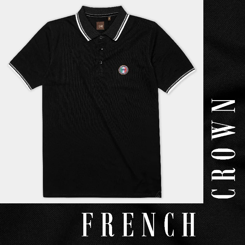 Jade Black Premium Cotton Pique Polo