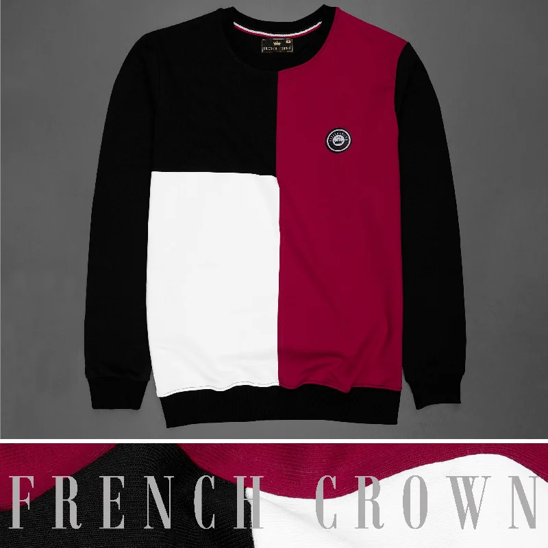 Jade Black with Bright White and Merlot Red Sweatshirt