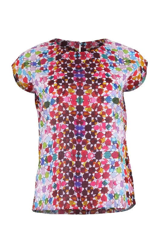 Kaleidoscope Tee Pink in Seersucker