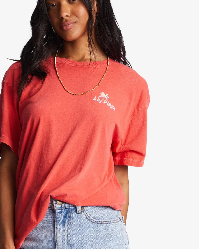 La Playa Oversized T-Shirt - Bright Poppy