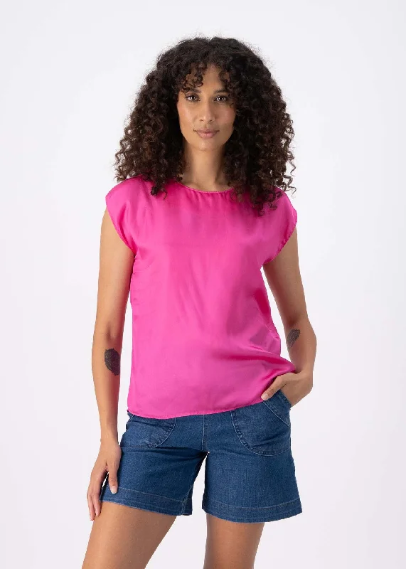 Le Louvre Tee Pink in Satin