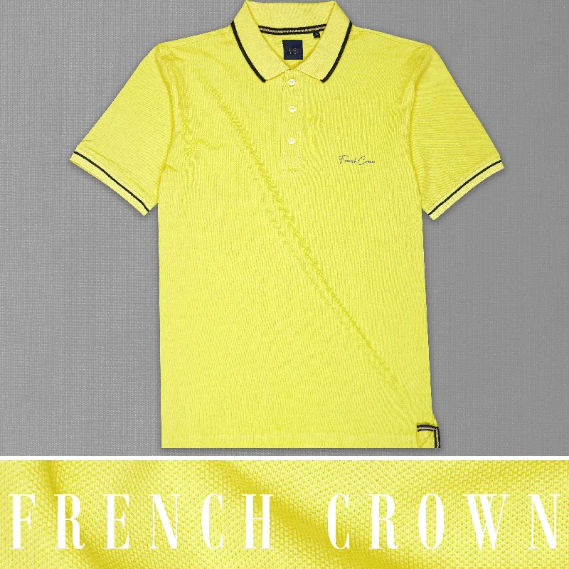 Lemon Yellow Mercerised Pique Polo