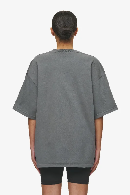 Leono Boxy Tee Vintage Grey Sky Blue Gum