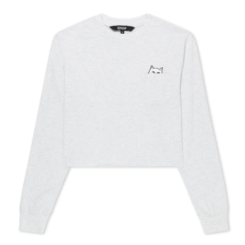 Lord Nermal Cropped Long Sleeve Pocket Tee (Ash Heather)