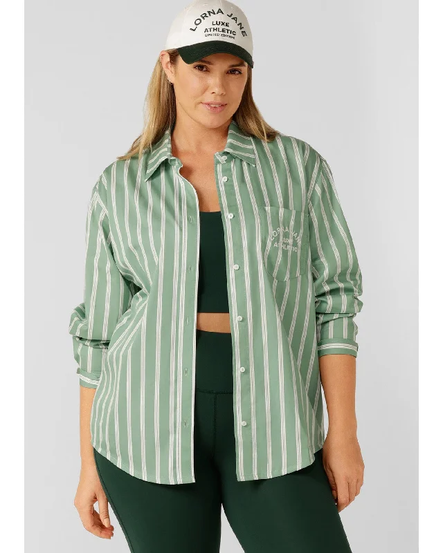 Lorna Jane Lotus Limited Edition Shirt -Green Stripe