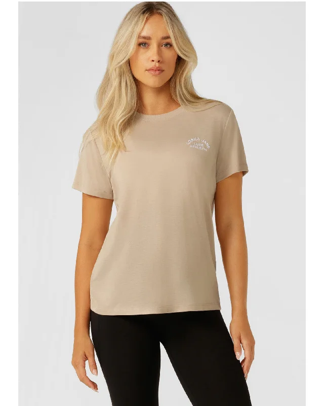 Lorna Jane Lotus T Shirt - Oxford Tan