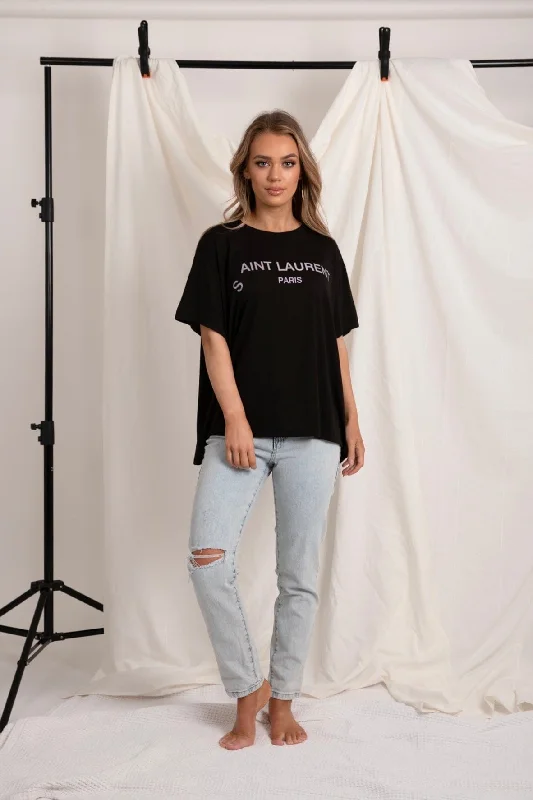 Love Lily The Label | Aint Laurent Tee | Black