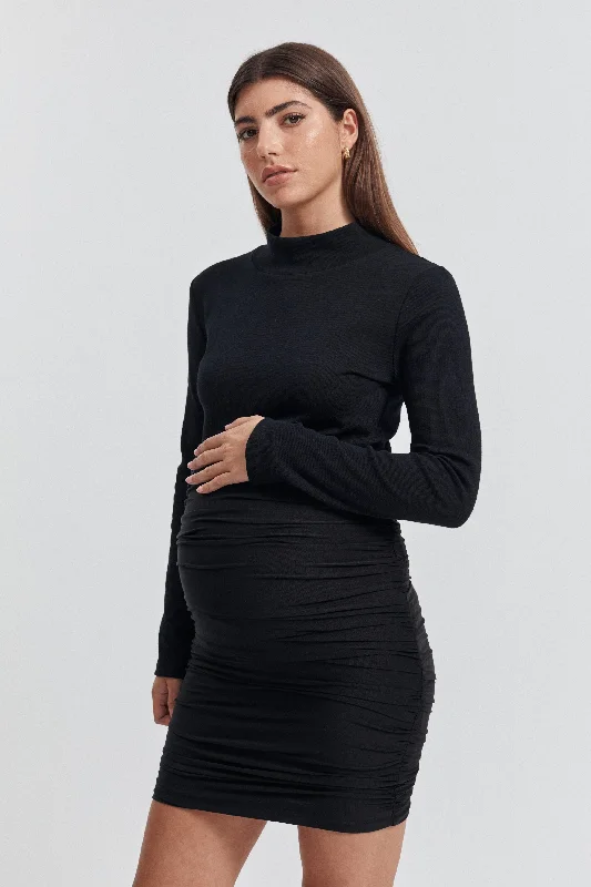 Mock Neck LS Rib Top