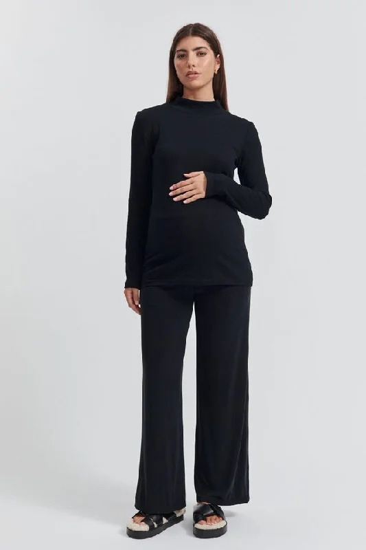 Mock Neck LS Rib Top