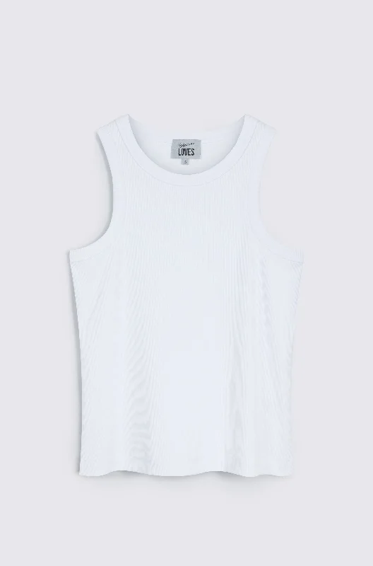 MAYA RIB JERSEY VEST (WHITE)