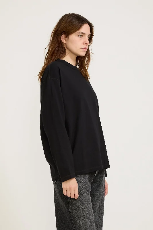 Midweight Coverstitch L/S T-Shirt Black