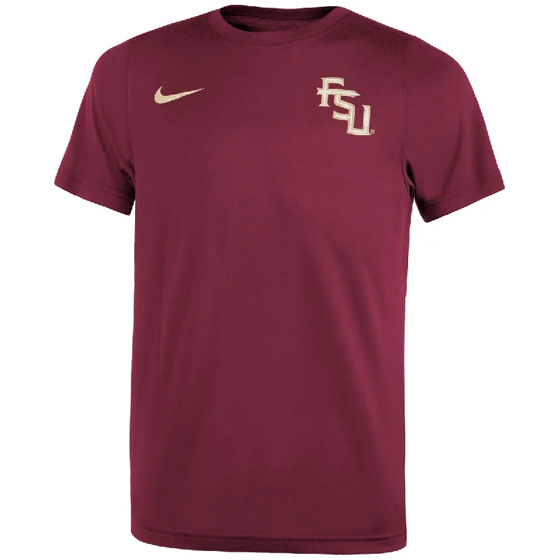 Nike Youth Stacked FSU Legend Short Sleeve Performance T-shirt - Garnet