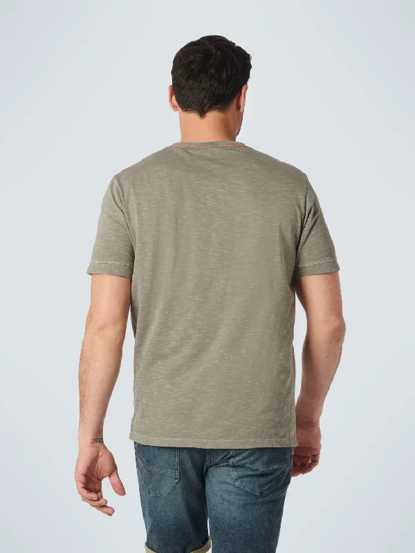 No Excess - Dyed Print T-Shirt - Cream or Light Army Green