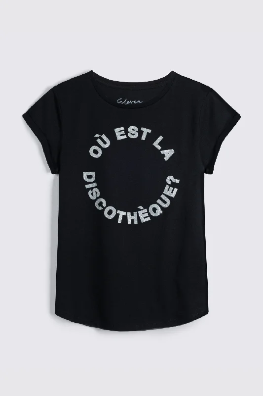 OÙ EST LA DISCOTHÈQUE? NEAT FIT T-SHIRT (BLACK)