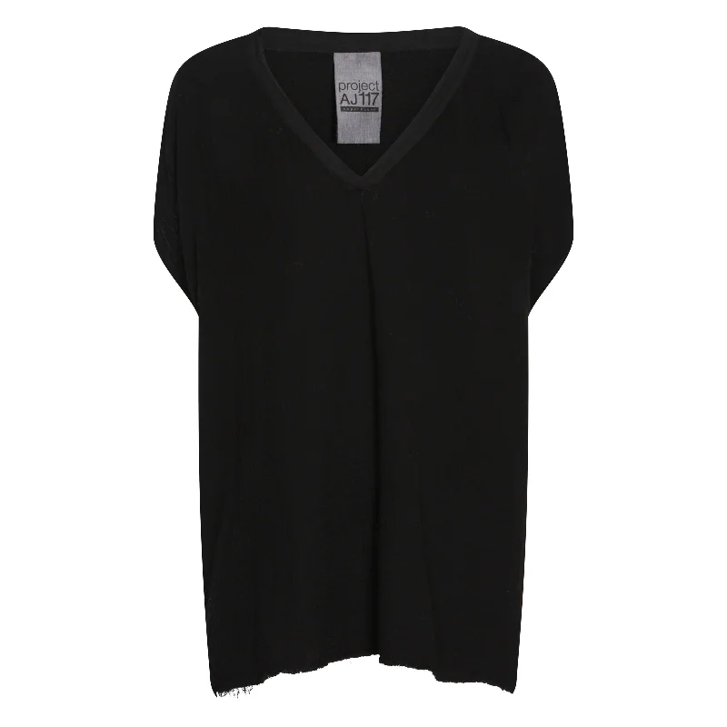 Project AJ117- Mille V-neck top Black