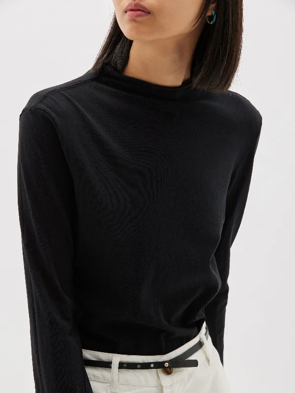 regular raised neck long sleeve t.shirt