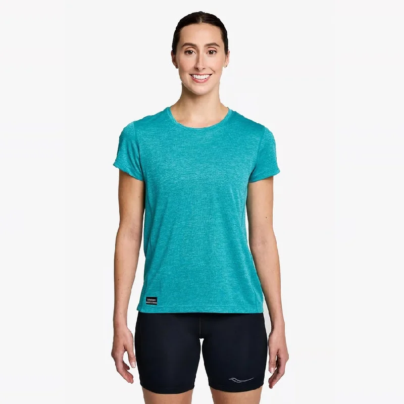 Saucony Stopwatch Short Sleeve Tee | Ink Heather | Womens