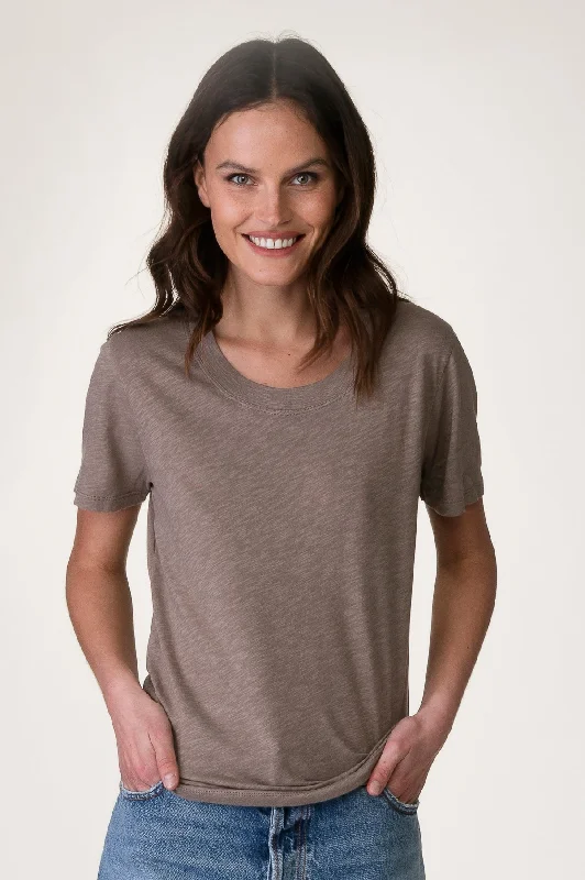 Sand Sheer Slub Crew Neck Tee