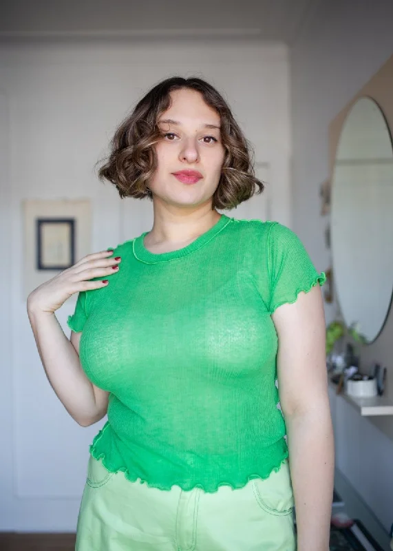 Eliza Faulkner Short Sleeve Rib Tee (Apple Green)