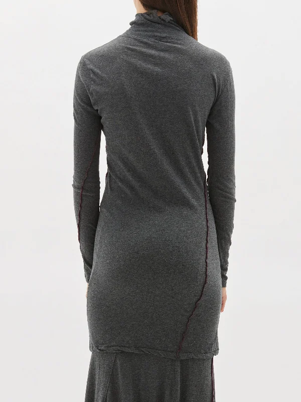 slim funnel neck long sleeve t.shirt