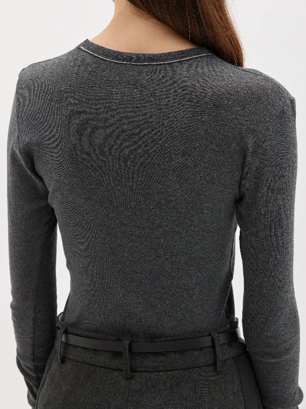 slim superfine rib long sleeve t.shirt