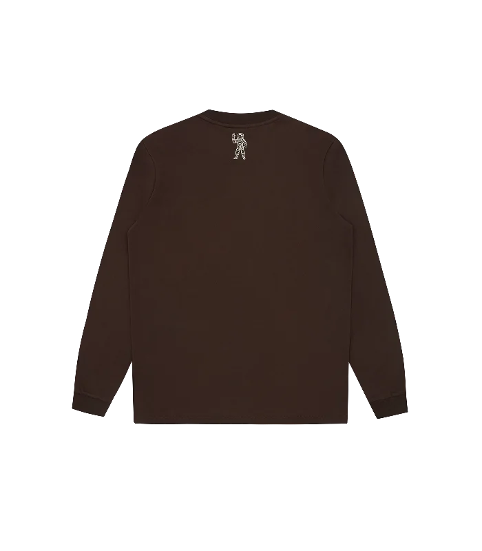 SMALL ARCH LOGO L/S T-SHIRT - BROWN