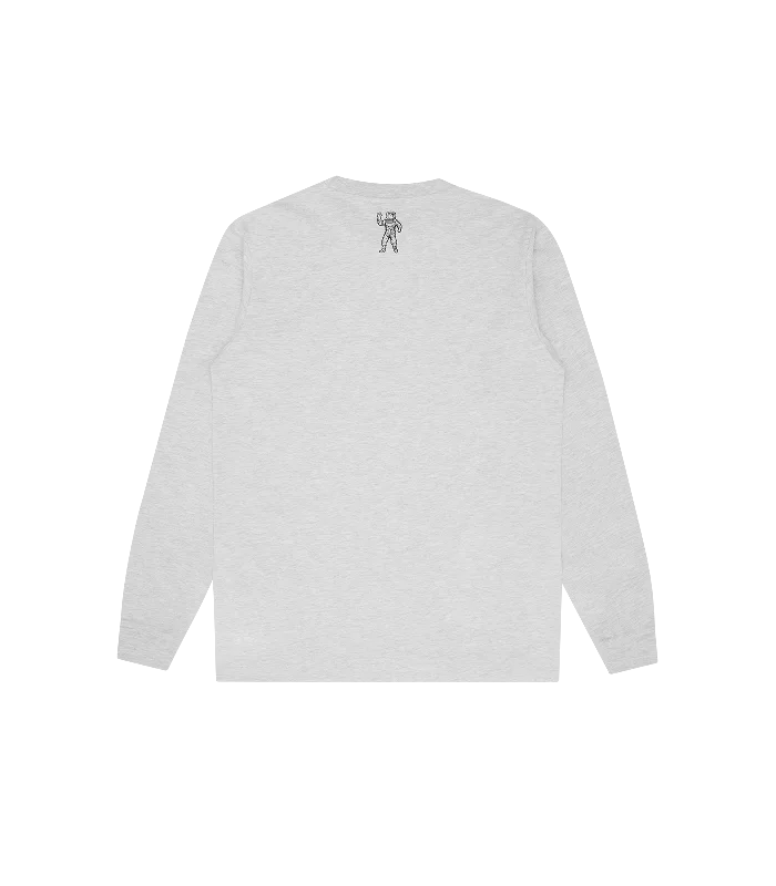 SMALL ARCH LOGO L/S T-SHIRT - HEATHER ASH