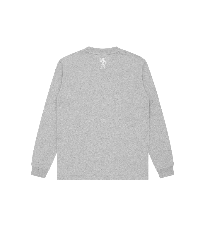 SMALL ARCH LOGO L/S T-SHIRT - HEATHER GREY