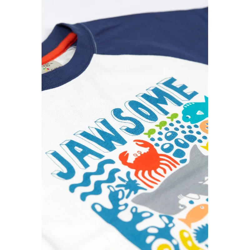 Soft White / Jawsome Reid Raglan T-Shirt