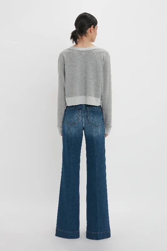 Cropped Sweatshirt In Grey Marl