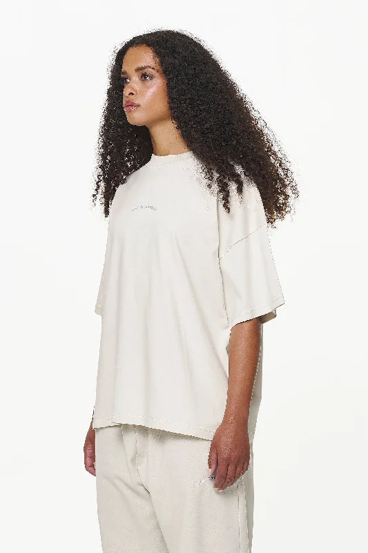 Thames Heavy Oversized Tee Vintage Washed Bone White