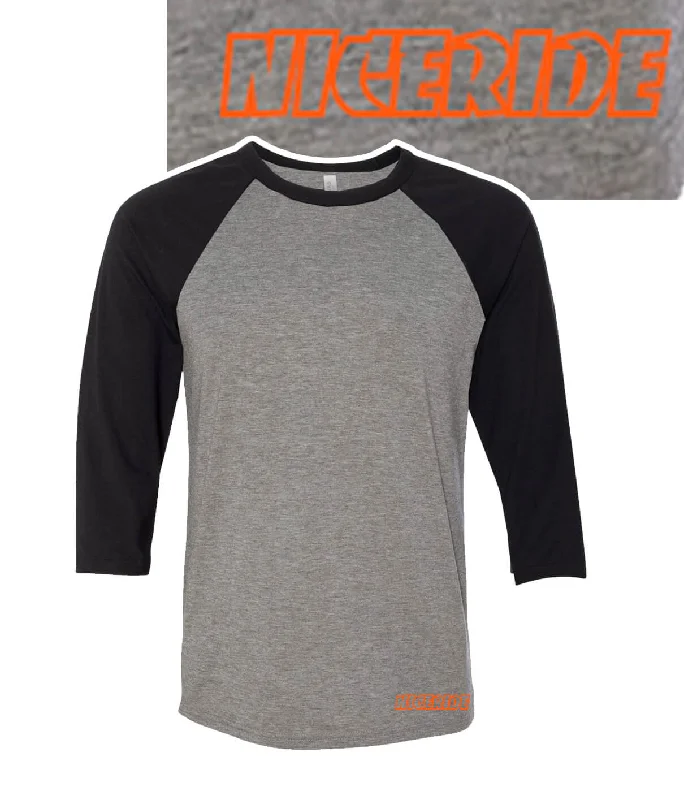 The Finch - Women's Gray & Black Bella + Canvas Women's 3/4 Sleeve T-Shirt