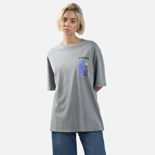 Thrills In Order Oversized Tee - Washed Gray