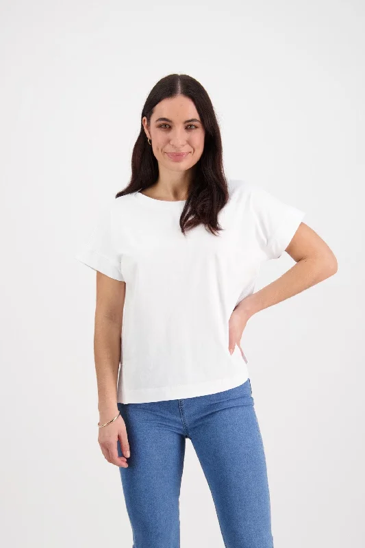 Vassalli Drop Sleeve Top - White