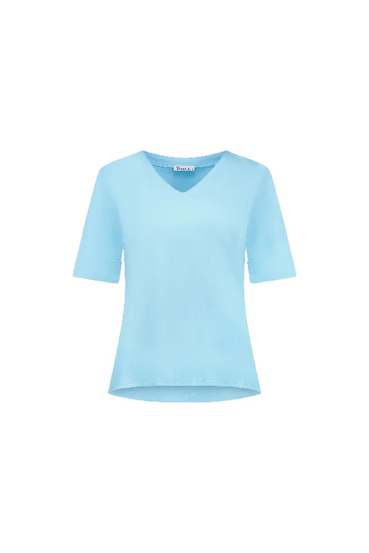 Vassalli V Neck Top - Caribbean