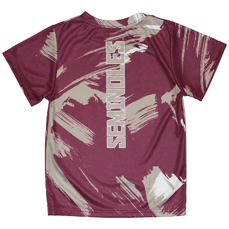 Vive La Fete Kid's Seminole Logo Short Sleeve Sublimated T-shirt - Garnet/Gold