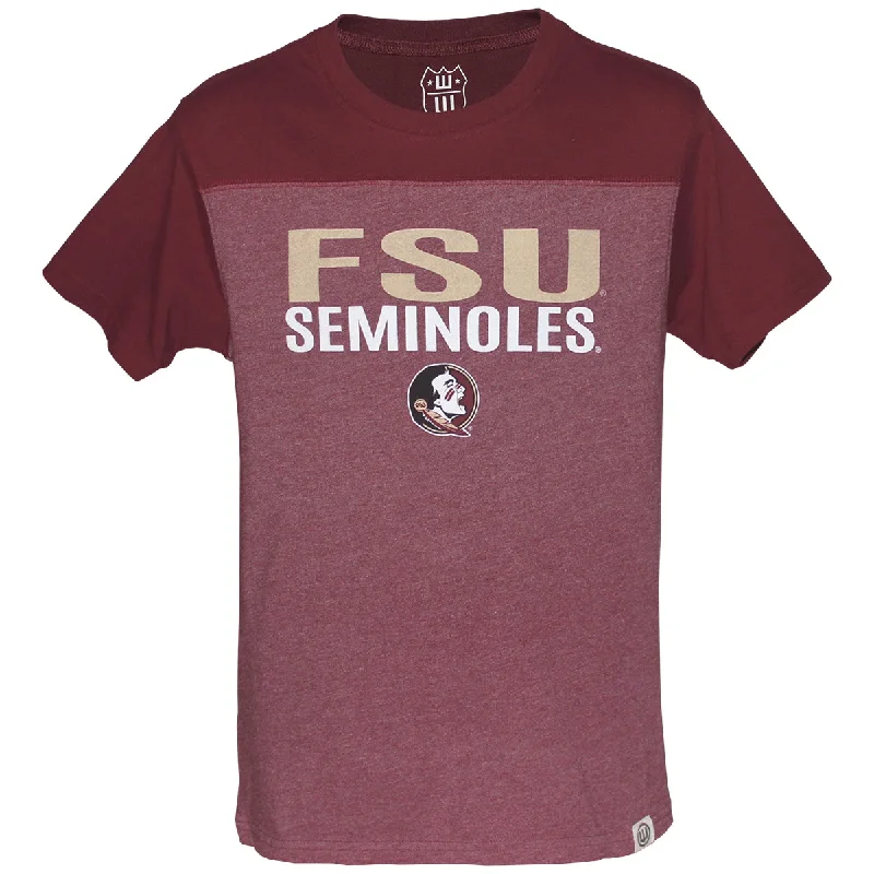 Wes & Willy Toddler/Youth Boys  FSU Seminoles/Seminole Logo Contrast Short Sleeve T-shirt - Garnet