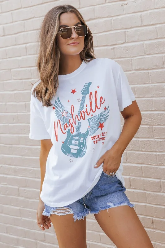 White Nashville Music City Graphic Tee - FINAL SALE