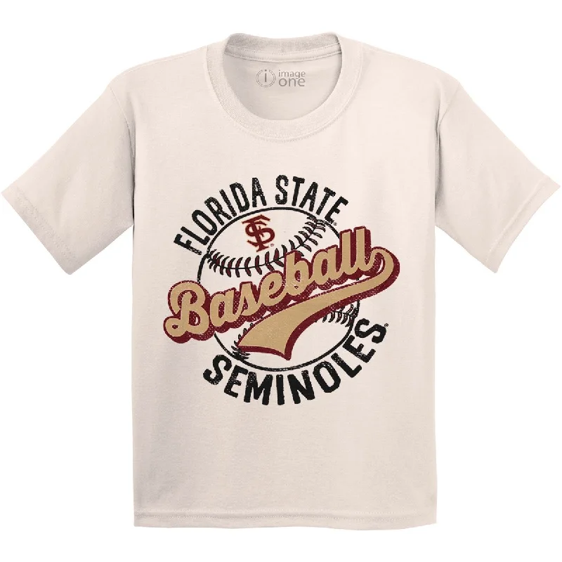 Image One Youth Florida State Seminoles Baseball Design Short Sleeve T-shirt - Natural