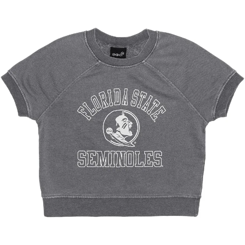 Outerstuff Youth Girl's Florida State Seminoles/Seminole Logo Fashion Fit Short Sleeve Crew - Washed Black