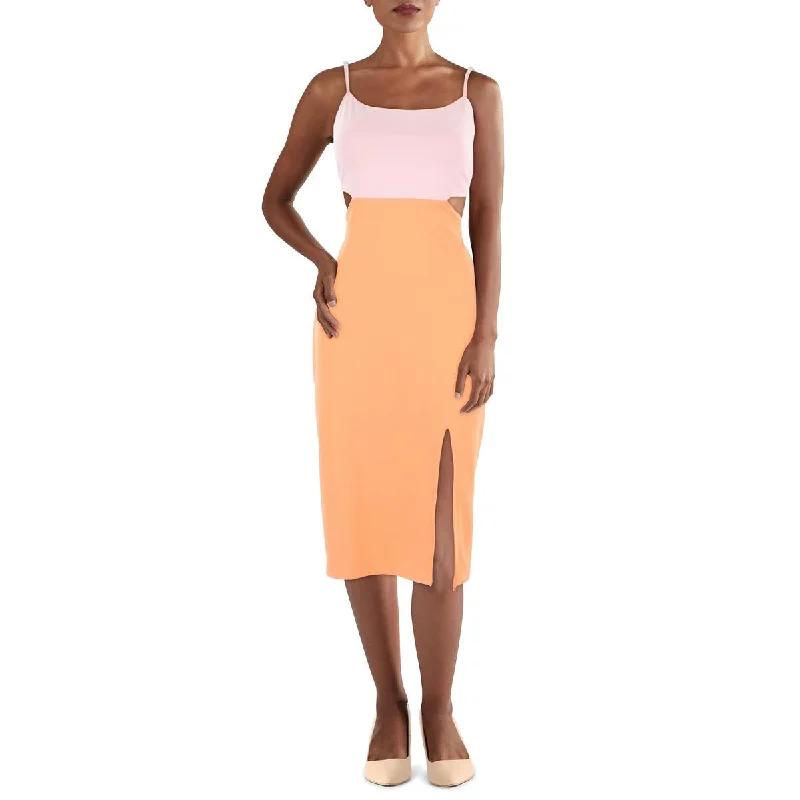 Bebe Womens Colorblock Cut-Out Midi Dress Goth midi dresses