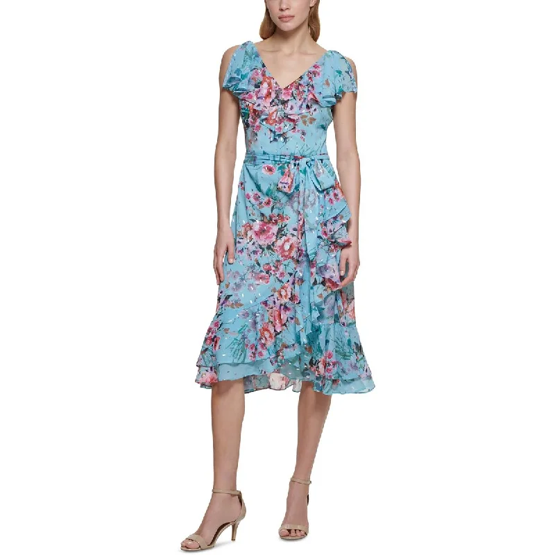 Eliza J Womens Floral Calf Midi Dress Flowy midi dresses